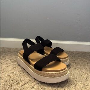 Women's Elliot Stretch Strappy Platform Sandals - Wild Fable™ Black 8